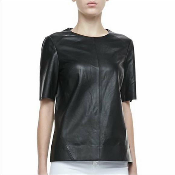 J Brand Clark Leather T-Shirt